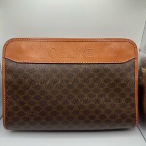 Celine Macadam Canvas clutch/toiletry bag vintage